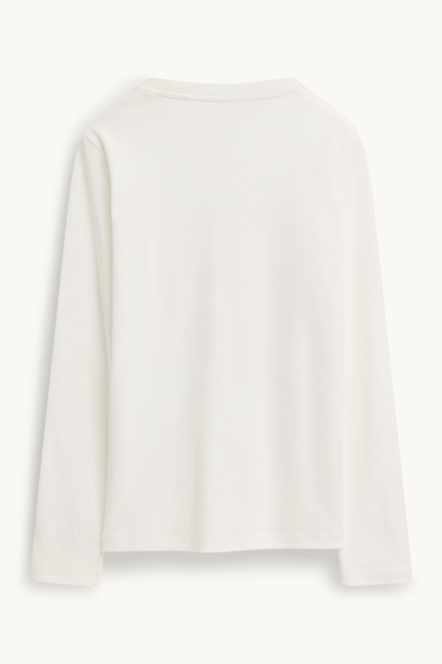 Femei - Tricou cu mânecă lungă - regular fit - alb