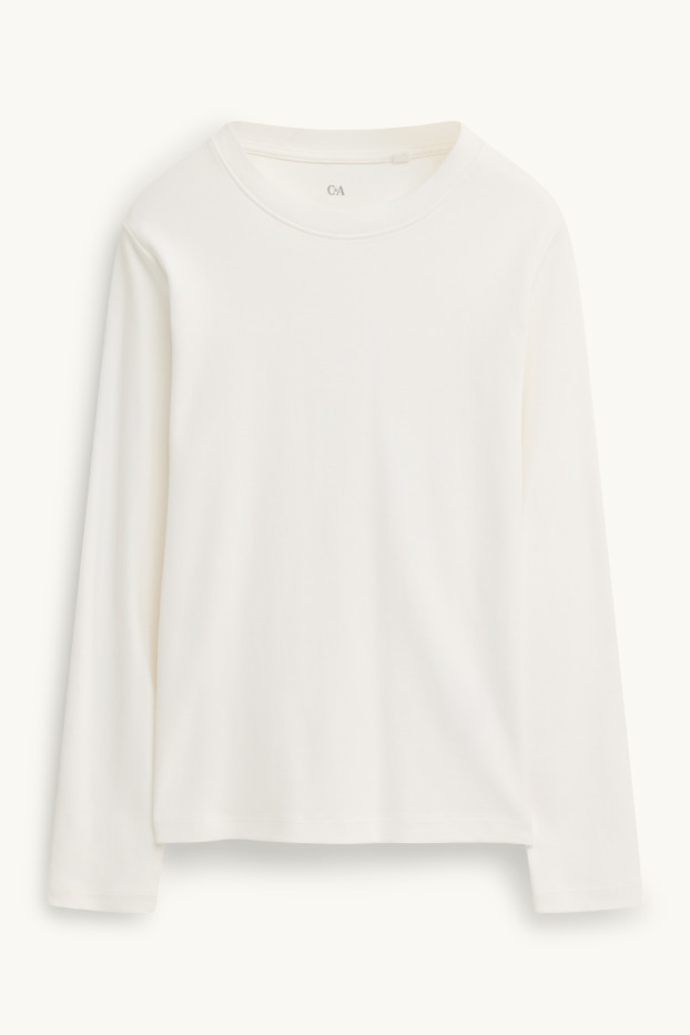 Femei - Tricou cu mânecă lungă - regular fit - alb