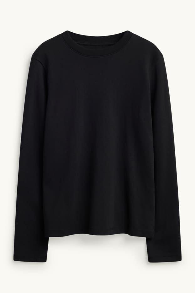 Femei - Tricou cu mânecă lungă - regular fit - negru