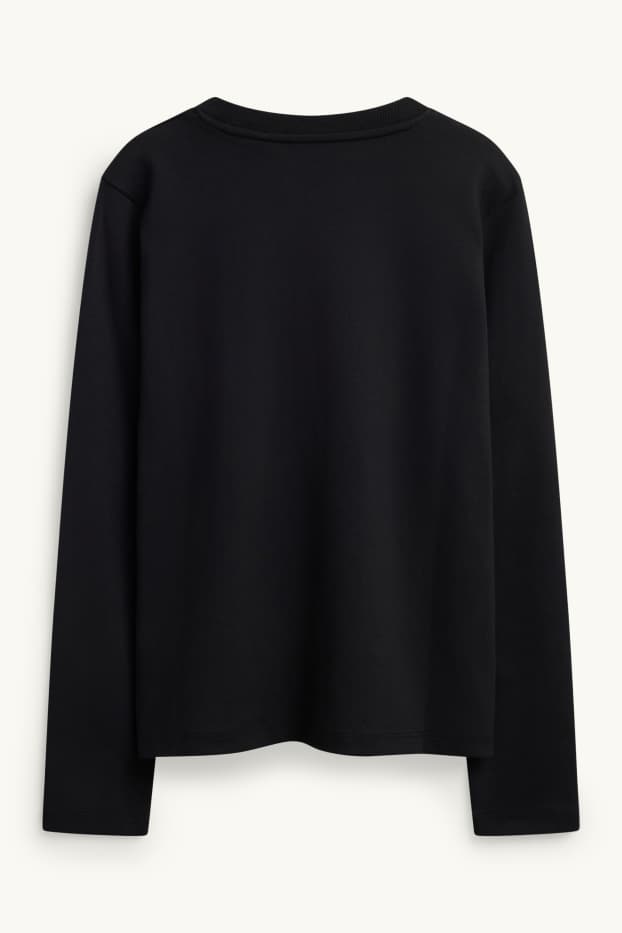 Femei - Tricou cu mânecă lungă - regular fit - negru