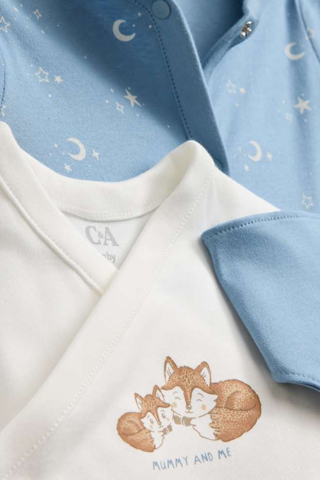 Bébés garçons - Renard, étoiles et lune - ensemble cadeau - 3 pièces - bleu / blanc