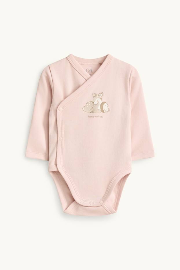 Baby Girls - Flowers, fawn and hedgehog - gift set - 3 piece - white / rose