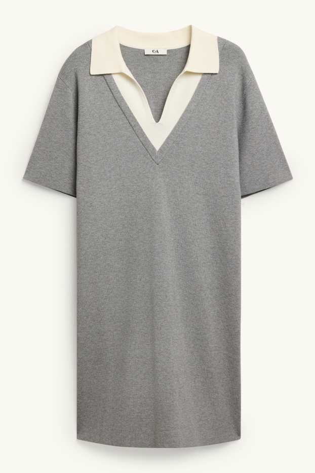 Femmes - Robe-T-shirt - straight fit - look 2-en-1 - gris