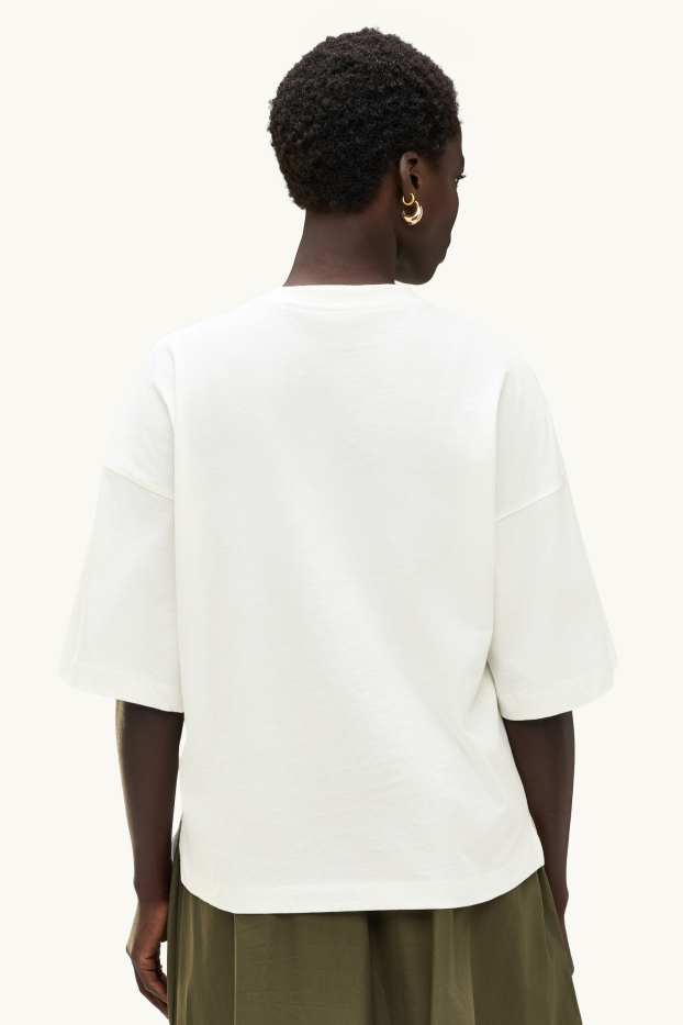 Dona - Samarreta de mànigues curtes - relaxed fit - blanc