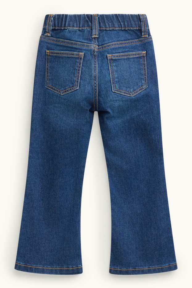 Kinder Mädchen - Blume - Flared Jeans - LYCRA® - jeansblau