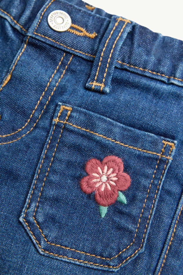Kinder Mädchen - Blume - Flared Jeans - LYCRA® - jeansblau