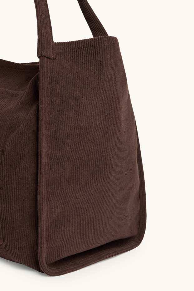 Damen - Großer Cord-Shopper - braun