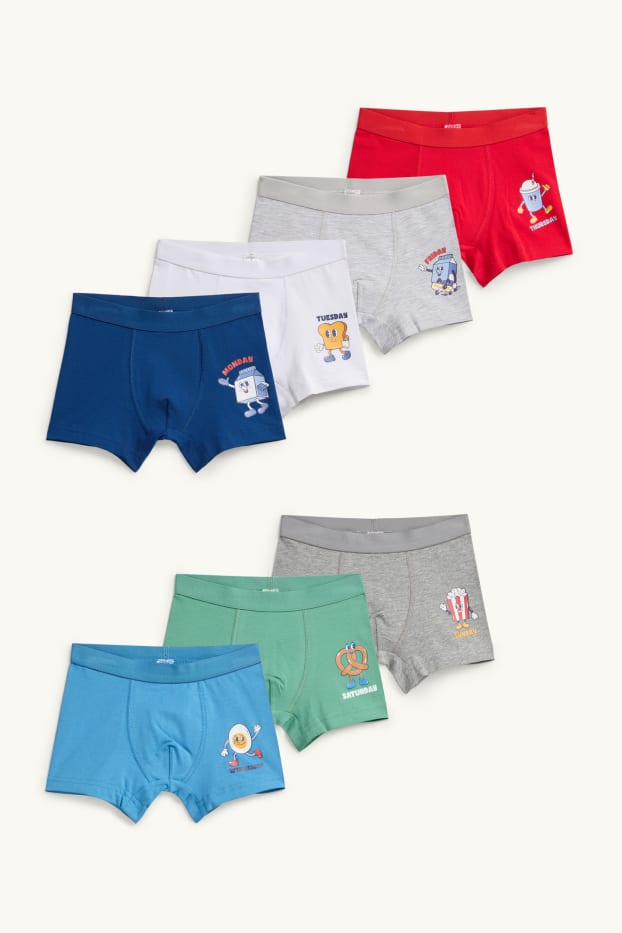 Enfants garçons - Lot de 7 - jours de la semaine - caleçons - bleu