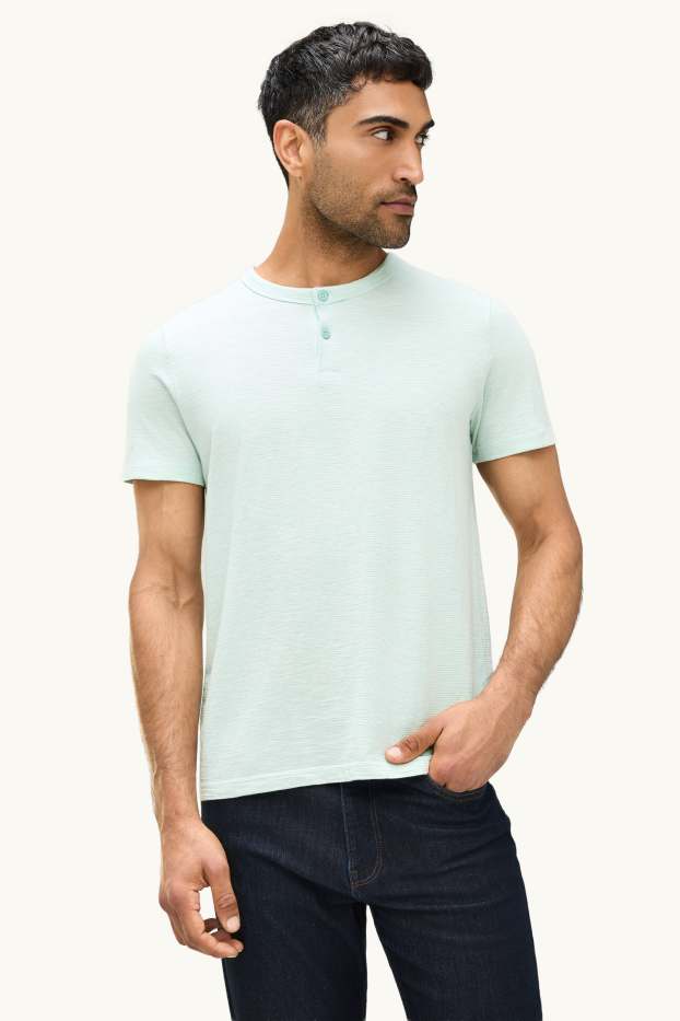 Hommes - T-shirt - regular fit - à rayures - vert clair