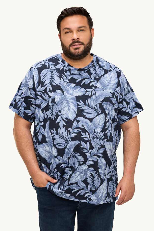 Hommes - T-shirt - regular fit - à motif - bleu