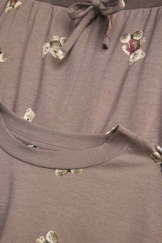 Dames - Pyjama - met patroon - bruin