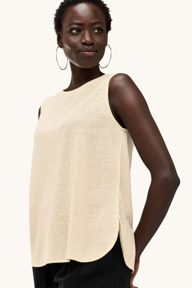 Damen - Top - cremefarben