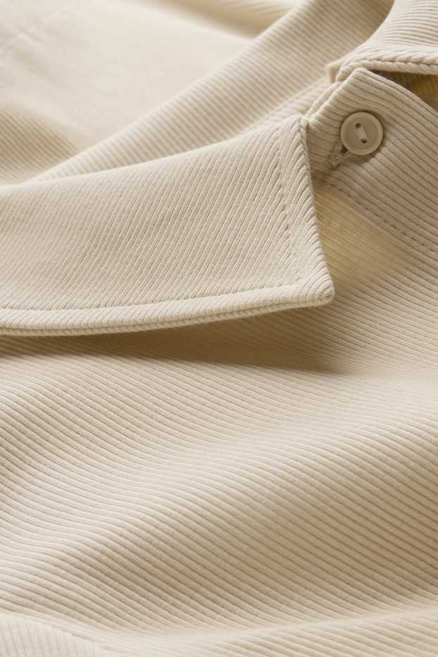 Donna - Camicetta - a coste - beige