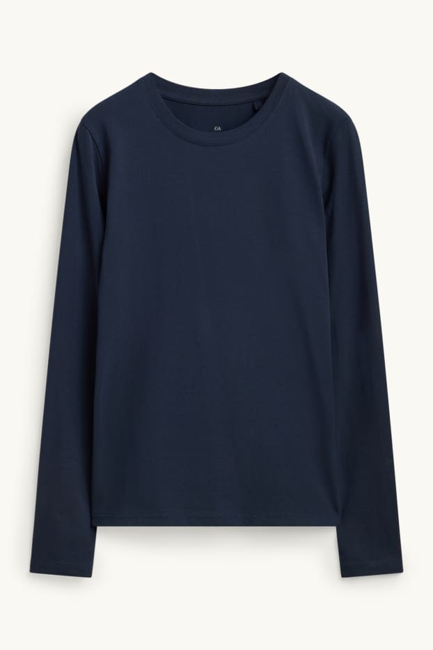 Femei - Tricou cu mânecă lungă - slim fit - albastru închis