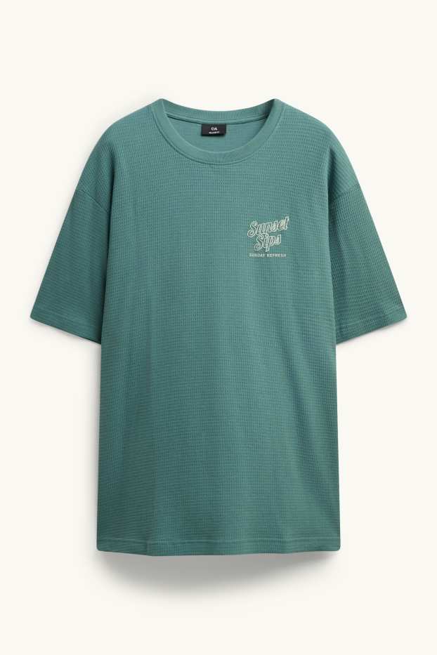 Bărbați - Tricou - relaxed fit - structurat - verde
