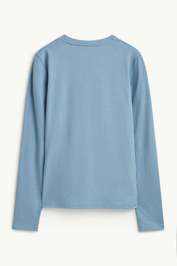 Femmes - Haut à manches longues - slim fit - bleu clair