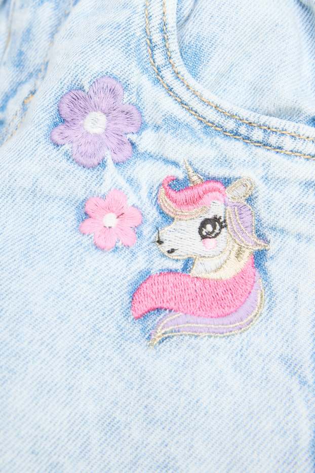 Children Girls - Shorts - denim-light blue