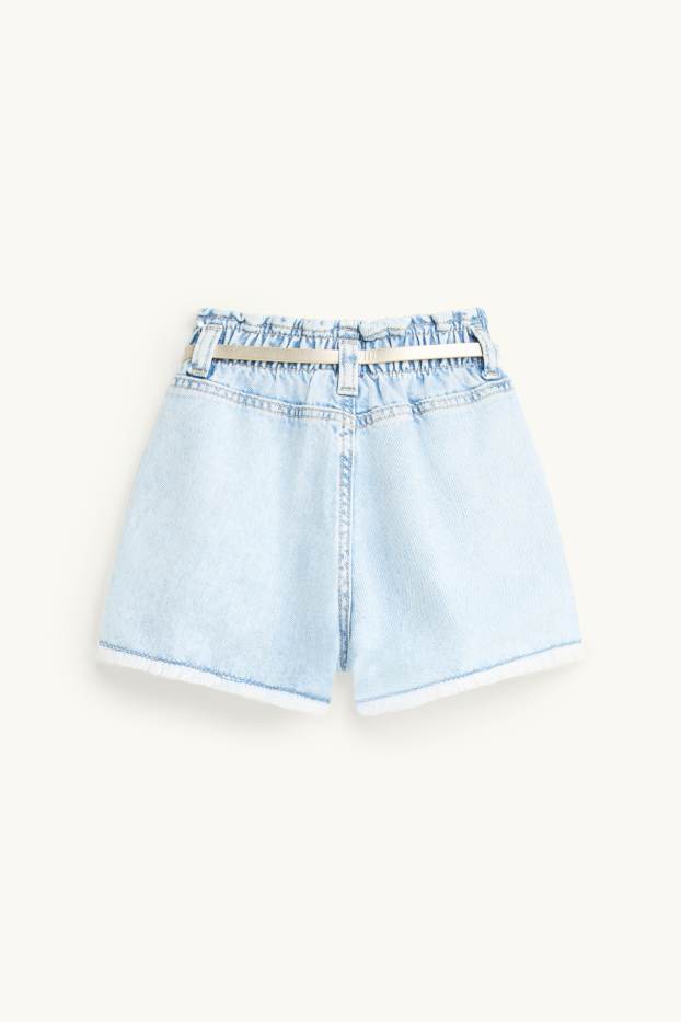Children Girls - Shorts - denim-light blue
