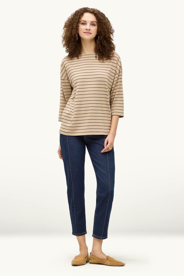 Donna - Mom jeans - vita alta - LYCRA® - jeans blu scuro