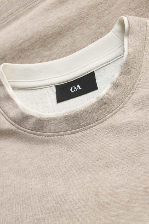 Bărbați - Tricou - regular fit - aspect 2 în 1 - maro