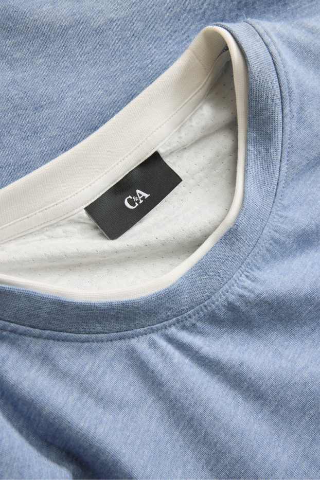 Bărbați - Tricou - regular fit - aspect 2 în 1 - albastru