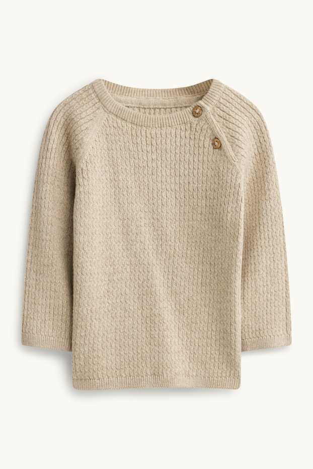 Baby Buben - Erstlingsoutfit - 2 teilig - Zopfmuster - beige