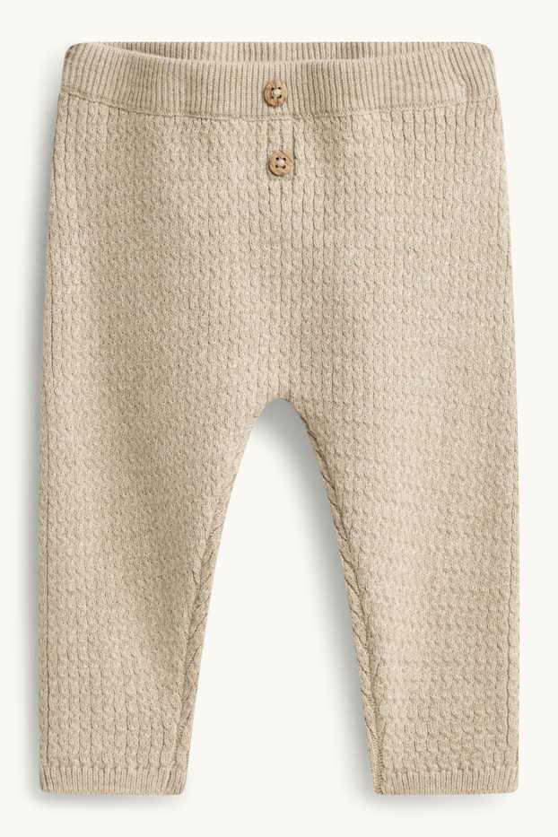 Baby Buben - Erstlingsoutfit - 2 teilig - Zopfmuster - beige