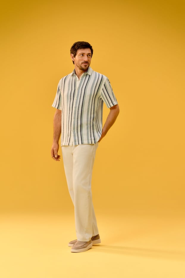 Hommes - Chemise - regular fit - à rayures - bleu clair