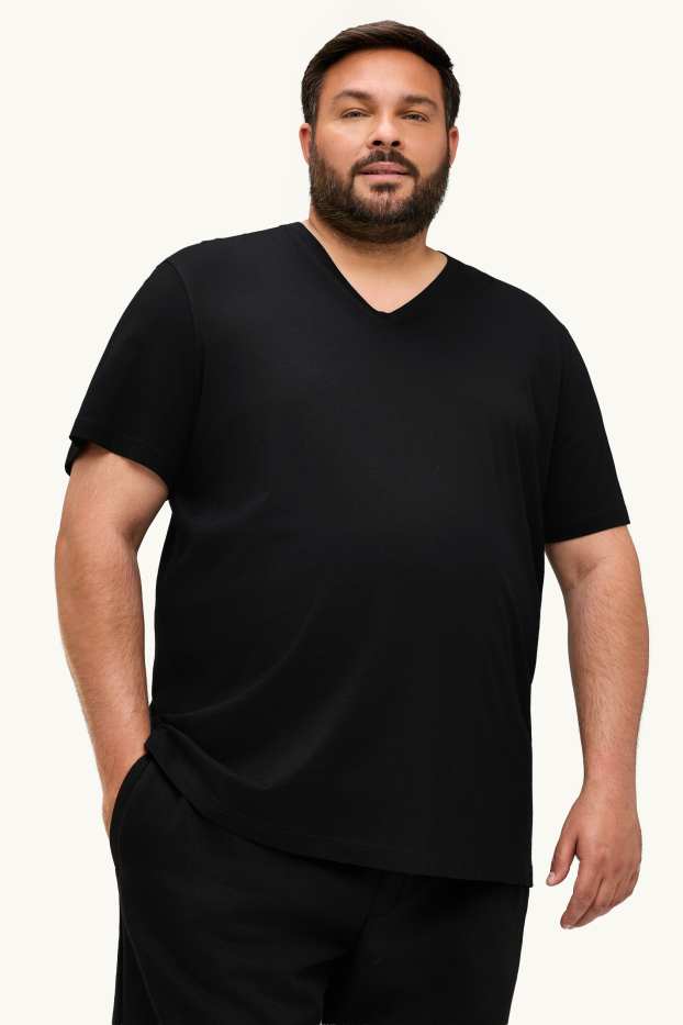 Pánské - Tričko - regular fit - černá
