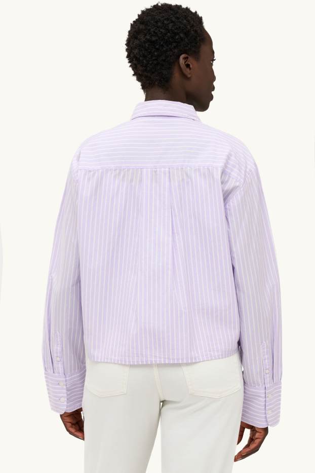 Dames - Hemdblouse - met strepen - lila
