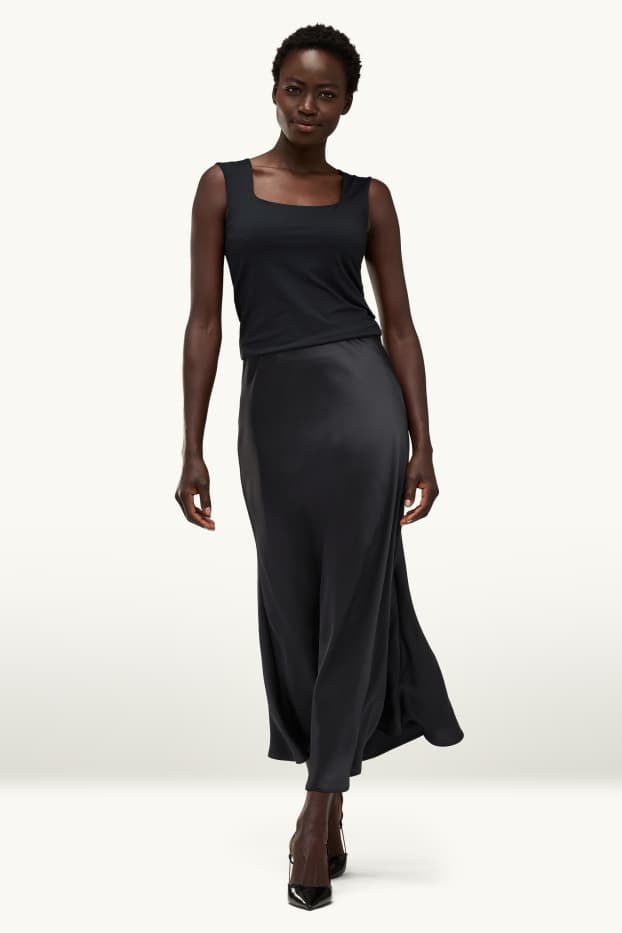 Femmes - Jupe en satin - noir