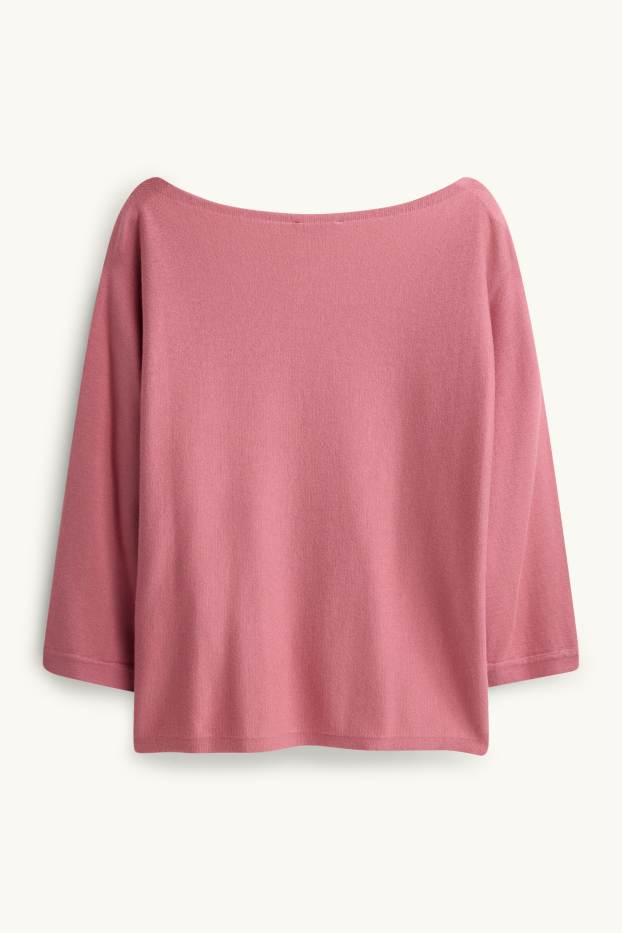 Damen - Feinstrick-Pullover - dunkelrosa
