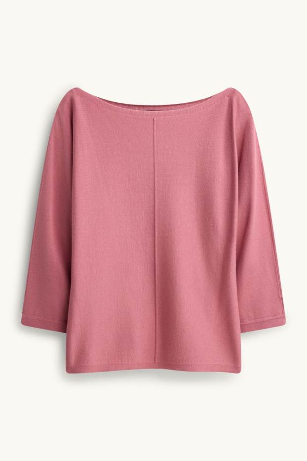 Damen - Feinstrick-Pullover - dunkelrosa
