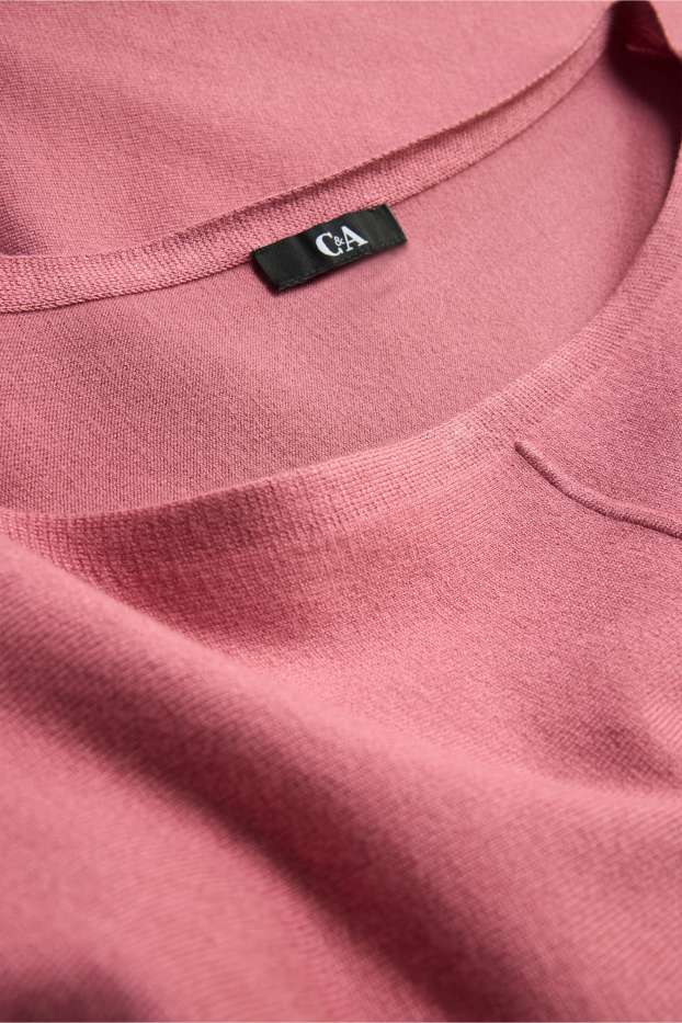 Damen - Feinstrick-Pullover - dunkelrosa
