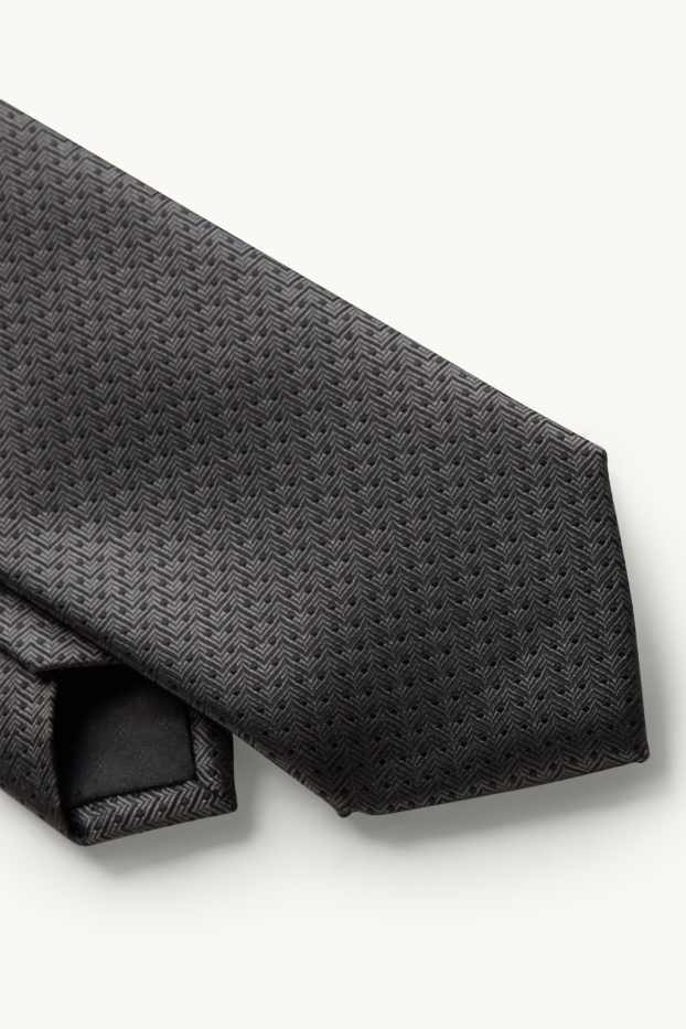 Heren - Kostuum met stropdas - regular fit - stretch - 4-delig - zwart