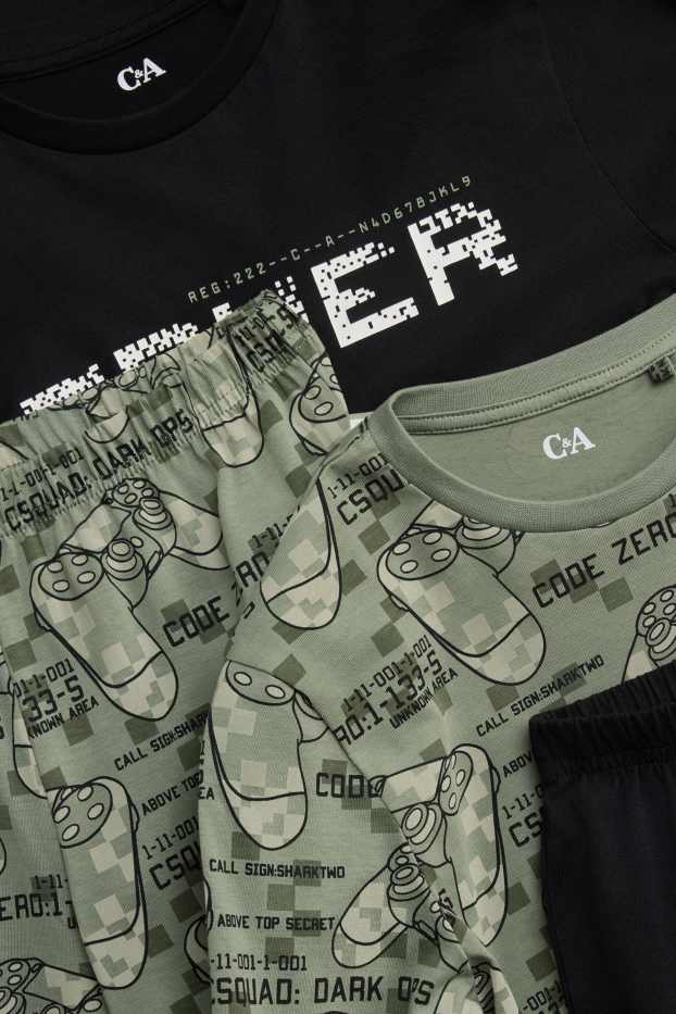 Copii - Băieți - Multipack 2 buc. - gamer - pijama - 4 piese - negru