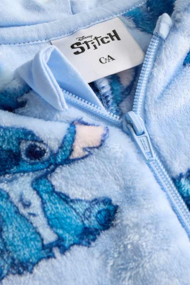 Kinderen: meisjes - Lilo & Stitch - onesie met capuchon - blauw / lichtblauw