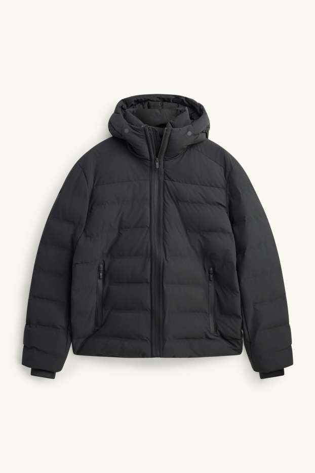 Herren - Funktions-Steppjacke mit Kapuze - gefüttert - schwarz