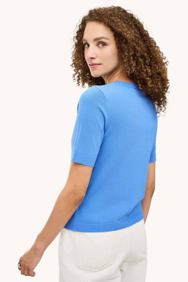 Damen - Strickjacke - hellblau
