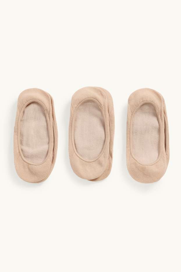 Damen - Multipack 3er - Füßlinge - beige