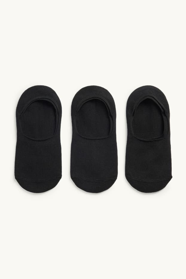 Damen - Multipack 3er - Füßlinge - schwarz