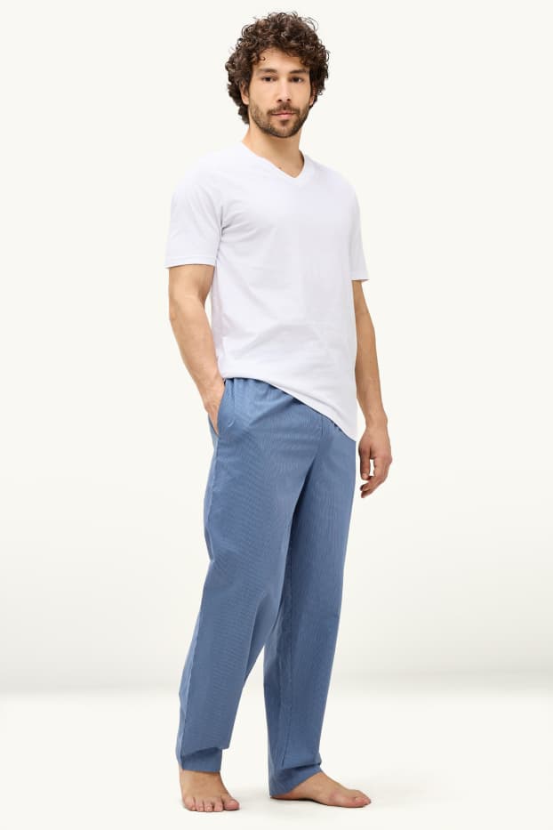 Bărbați - Pantaloni de pijama - cu dungi - albastru