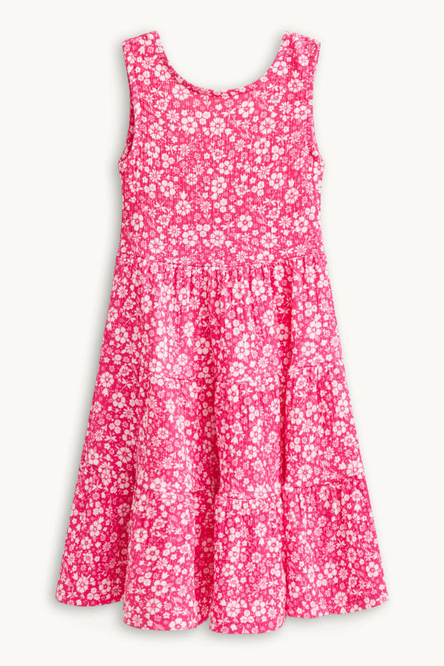 Kinder Mädchen - Blume - Kleid - pink
