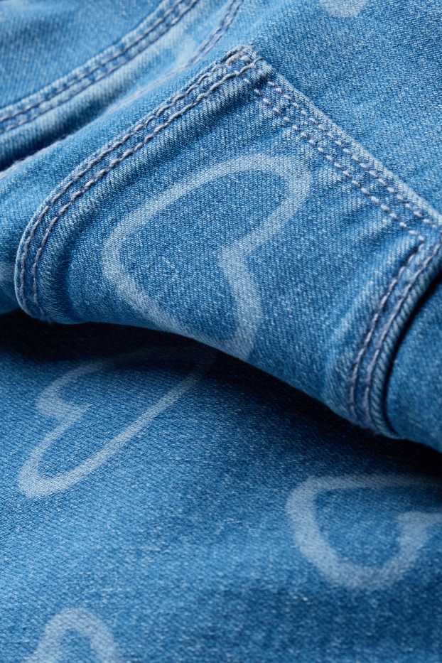 Kinder Mädchen - Herz - Wide Leg Jeggings - jeansblau