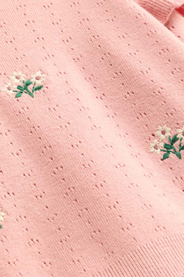 Children Girls - Floral - jumper - rose