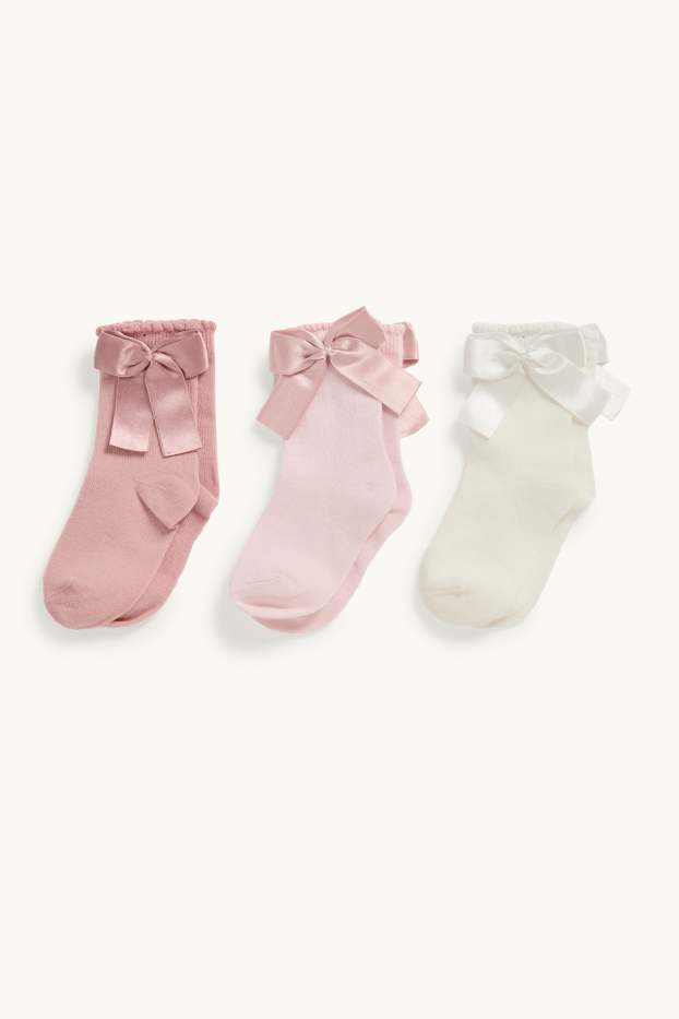 Neonate - Confezione da 3 - calze per neonate - rosa