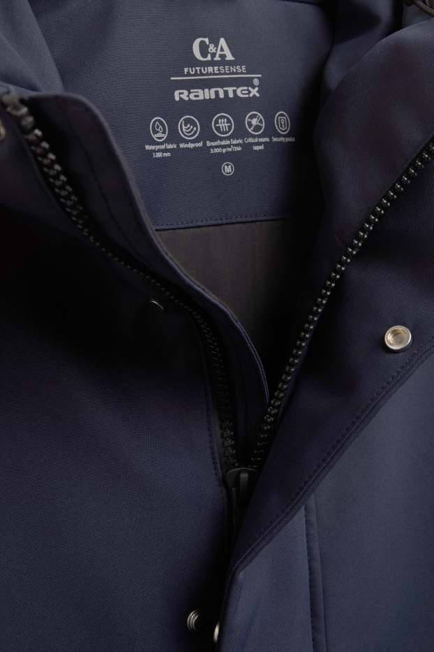 Hommes - Veste de sport avec capuche - doublée - imperméable - bleu foncé