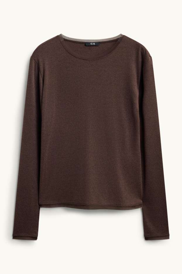 Damen - Langarmshirt - braun