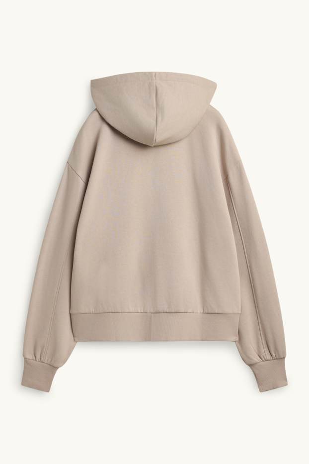 Damen - Sweatjacke mit Kapuze - beige