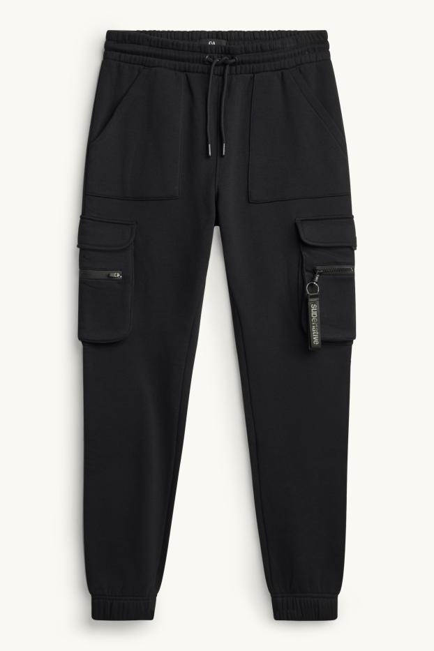 Uomo - Pantaloni sportivi cargo - nero
